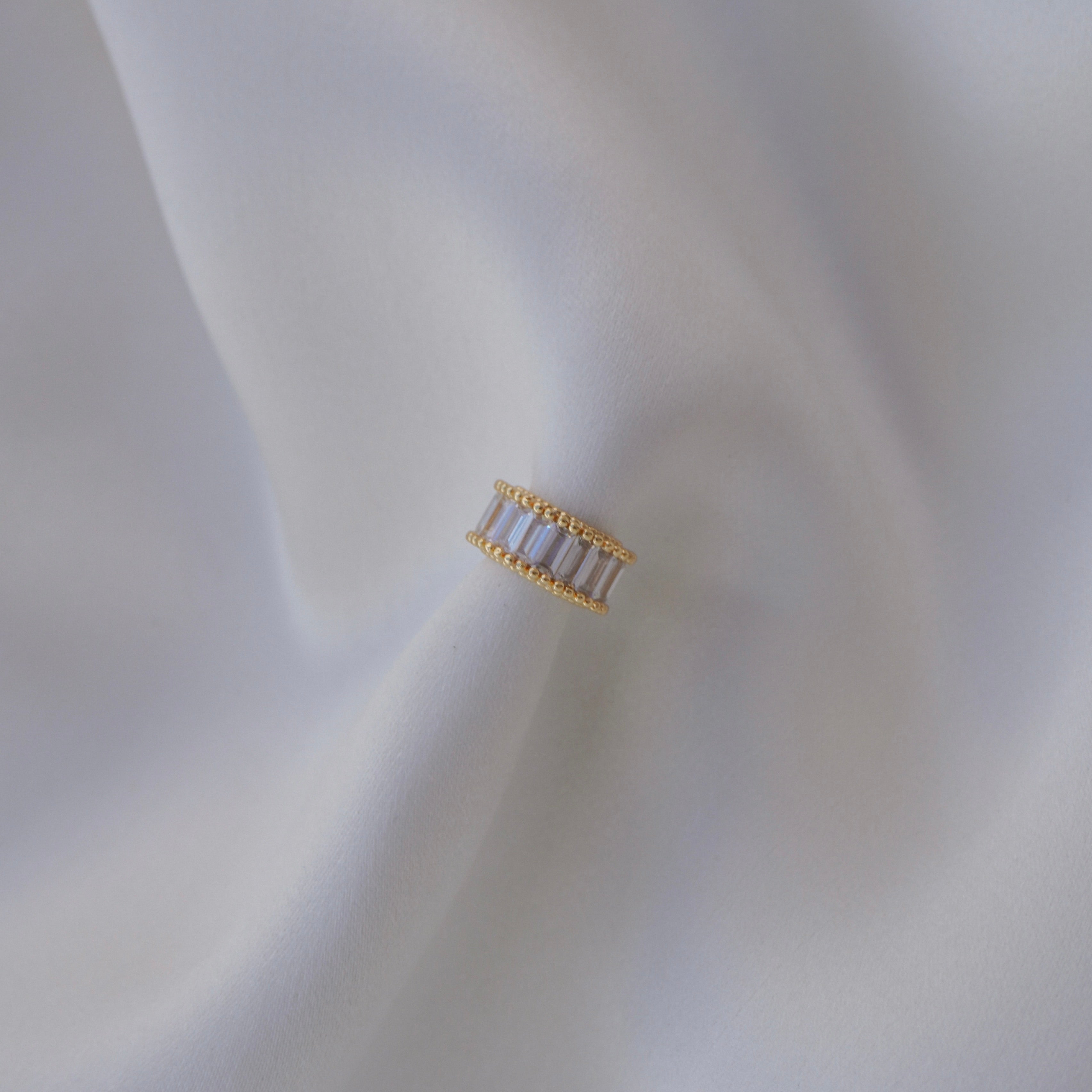 Square pave ear cuff