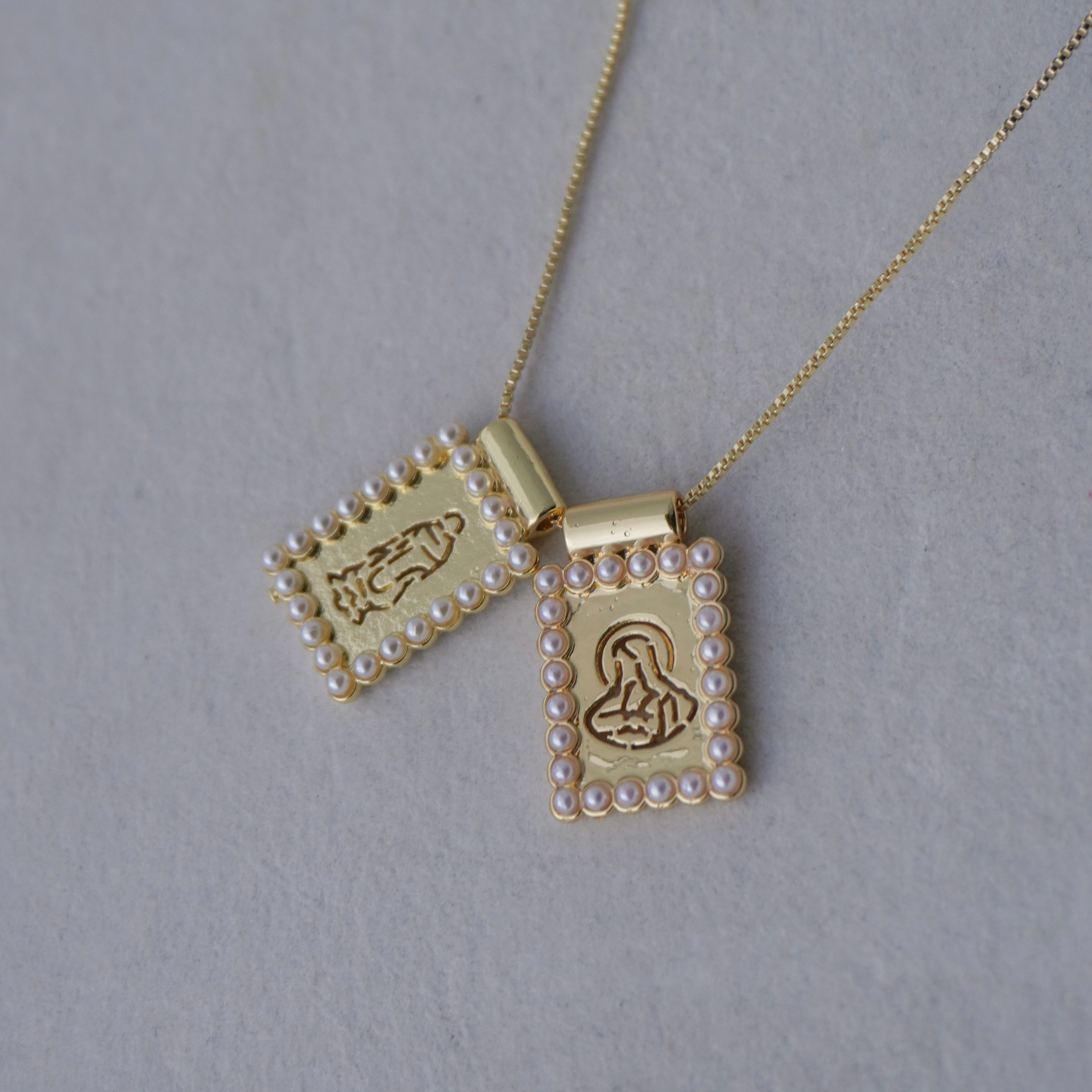 Escapulario pearly + cadena lisa