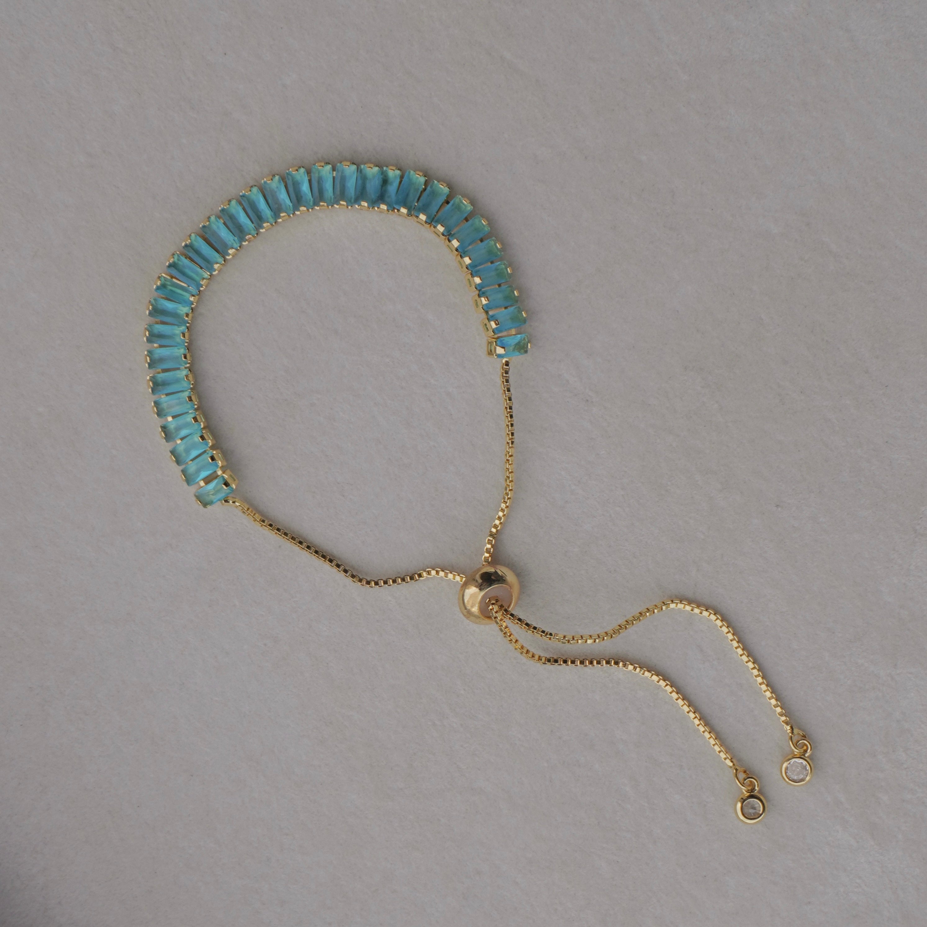 Turquoise rectangular tennis bracelet