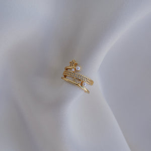 Star & moon ear cuff